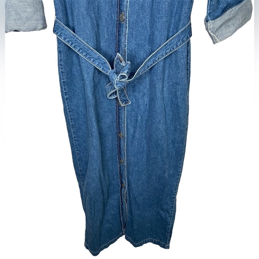 GRLFRND Sessile Denim Midi Dress in Gen X With Belt Women’s Size Small - Picture 3 of 11